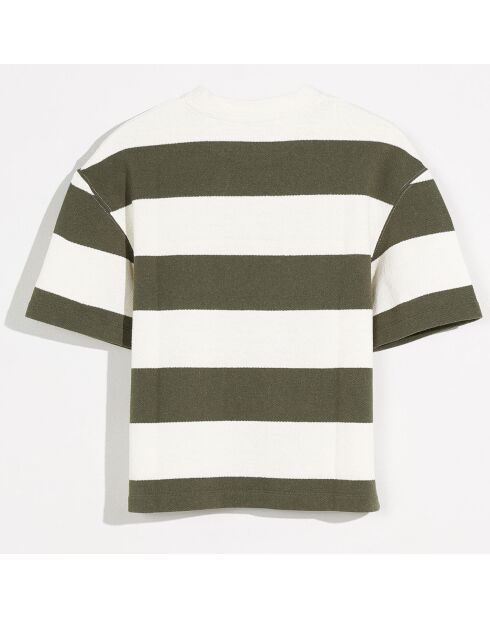T-Shirt Sine rayé blanc/vert