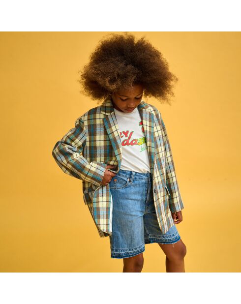 Blazer Chick à carreaux multicolore