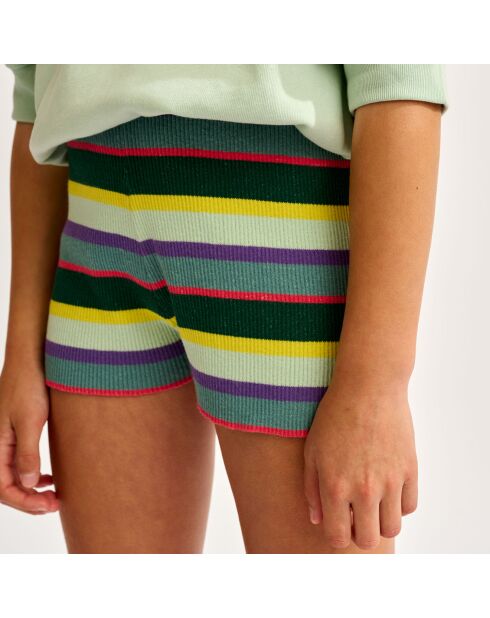Short tricoté Gemin rayé multicolore