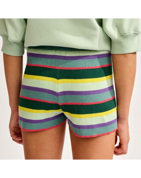 Short tricoté Gemin rayé multicolore