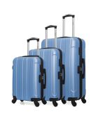 3 Fogo koffers met 4 wielen 55/65/75 cm goudblauw