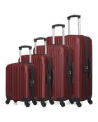4 koffers 4 wielen Carpates-M 46/55/65/75 cm bordeauxrood