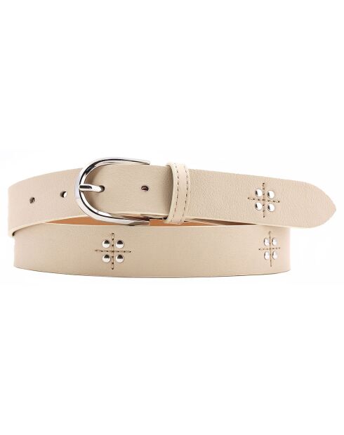 Ceinture en Cuir F-13 beige