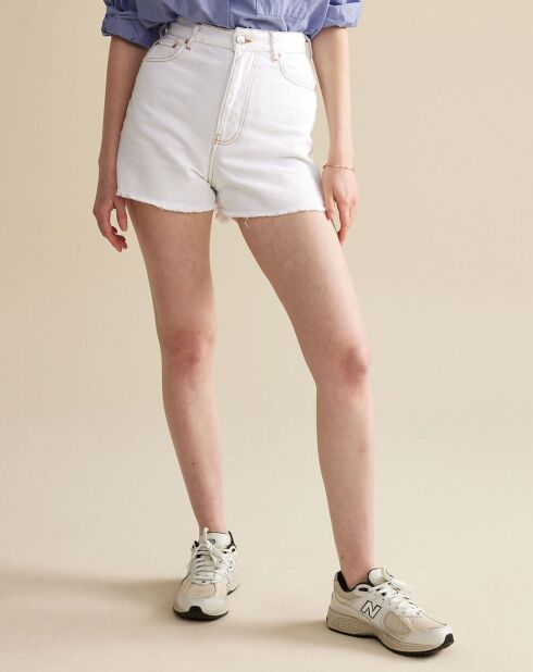 Weiße Party-Jeansshorts aus 100% Bio-Baumwolle