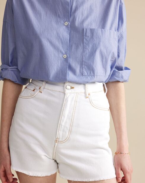 Weiße Party-Jeansshorts aus 100% Bio-Baumwolle