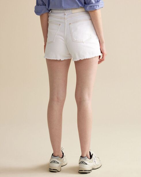 Weiße Party-Jeansshorts aus 100% Bio-Baumwolle