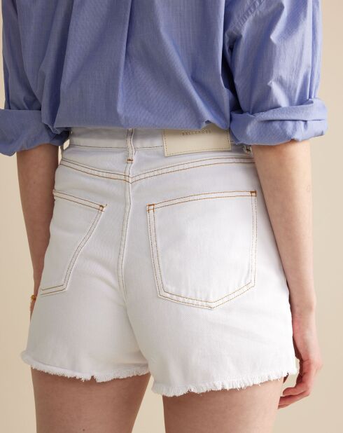 Weiße Party-Jeansshorts aus 100% Bio-Baumwolle