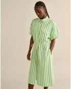 Robe chemise en Lin & Coton Varia verte