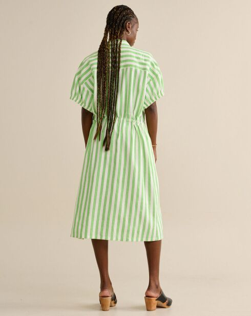 Robe chemise en Lin & Coton Varia verte