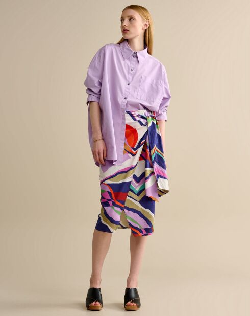 Jupe portefeuille midi Solvay multicolore