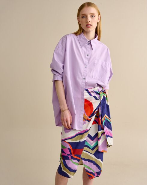 Jupe portefeuille midi Solvay multicolore