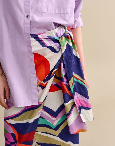 Jupe portefeuille midi Solvay multicolore