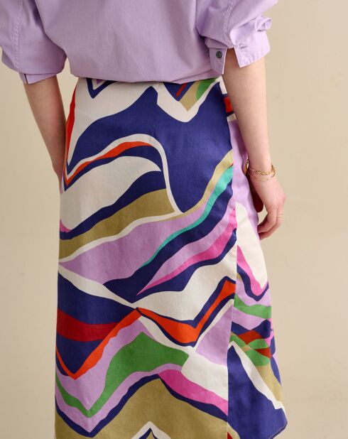 Jupe portefeuille midi Solvay multicolore