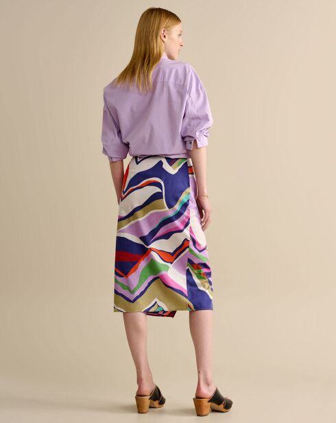 Jupe portefeuille midi Solvay multicolore