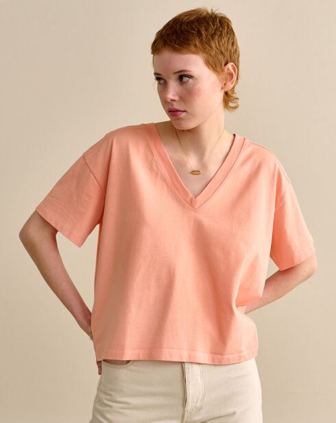 T-Shirt 100% Coton Bio  Stormi apricot tan