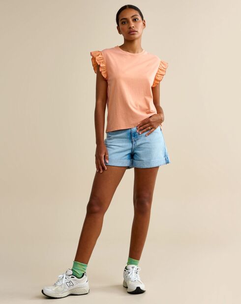 Visam Sandstone Rüschen-Tanktop aus 100% Bio-Baumwolle