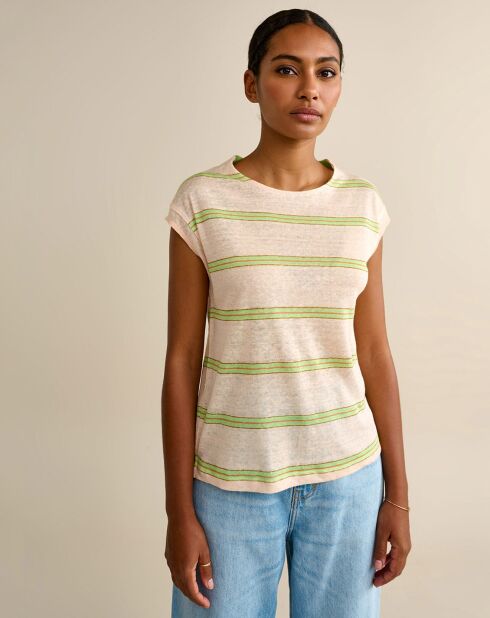 Beiges T-Shirt Sevia aus 100% Leinen