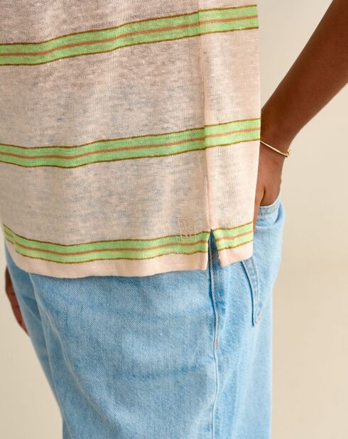 Beiges T-Shirt Sevia aus 100% Leinen