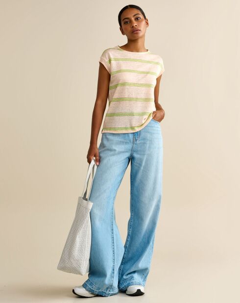 Beiges T-Shirt Sevia aus 100% Leinen