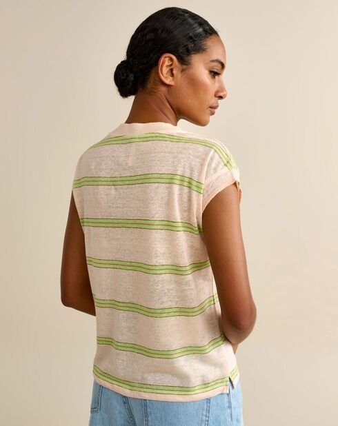 Beiges T-Shirt Sevia aus 100% Leinen