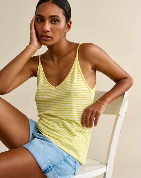 Débardeur 100% Lin Vivian jaune
