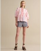 Blouse Agadir rose/blanc