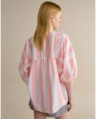 Blouse Agadir rose/blanc