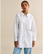 Chemise oversize Gabin  blanc/bleu