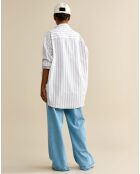 Chemise oversize Gabin  blanc/bleu