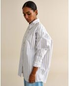 Chemise oversize Gabin  blanc/bleu