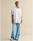 Chemise oversize Gabin  blanc/bleu