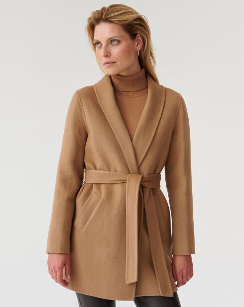 Manteau en Laine mélangée Moza beige/camel