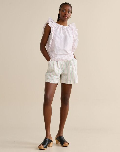 Agathe top met strippen en ruches