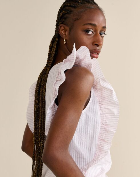 Agathe top met strippen en ruches