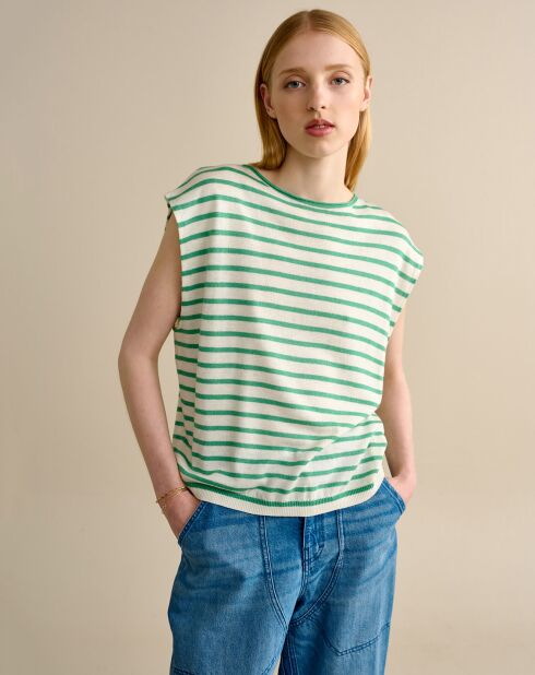 Nite Natural Oversize-Weste aus einer Leinenmischung