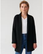 Moza 1 schwarzer Mantel aus Wollmischung