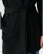 Moza 1 schwarzer Mantel aus Wollmischung