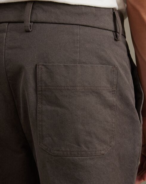 Pantalon slim cropped Sven dark roast