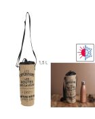 Sac fraicheur bouteille 1.5l noir/marron - 10x33x10 cm