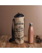 Sac fraicheur bouteille 1.5l noir/marron - 10x33x10 cm