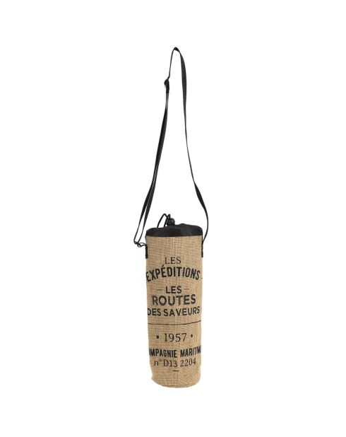 Sac fraicheur bouteille 1.5l noir/marron - 10x33x10 cm