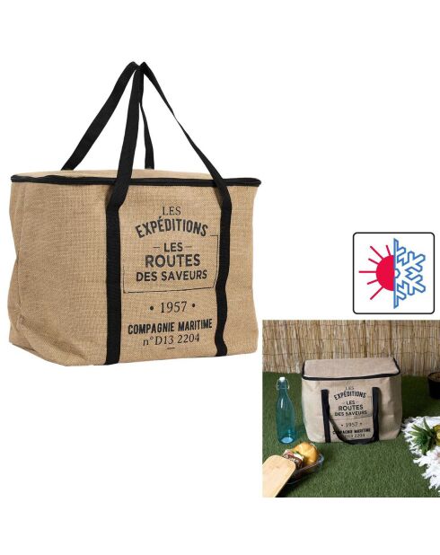 Borsa porta freschezza grande nera/marrone - 42x34x26 cm