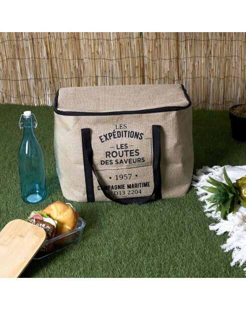 Borsa porta freschezza grande nera/marrone - 42x34x26 cm