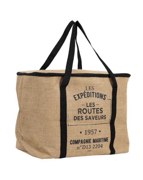 Grand Sac fraicheur noir/marron - 42x34x26 cm