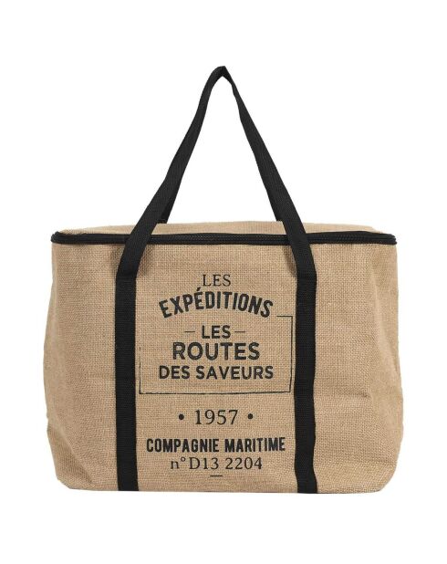 Grand Sac fraicheur noir/marron - 42x34x26 cm