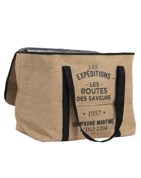 Borsa porta freschezza grande nera/marrone - 42x34x26 cm