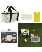 Lunch box sac fraicheur pain de glace 2.6l jaune/vert - 22x18.5x15 cm