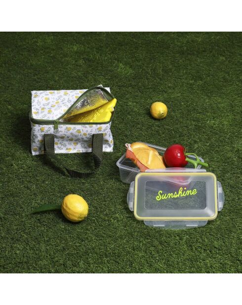 Lunch box sac fraicheur pain de glace 2.6l jaune/vert - 22x18.5x15 cm