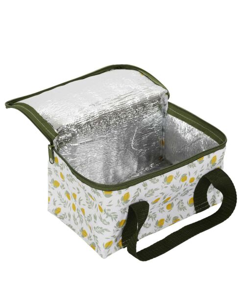 Lunch box sac fraicheur pain de glace 2.6l jaune/vert - 22x18.5x15 cm