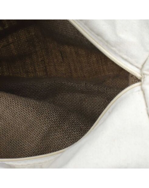 Sac fraicheur en jute et coton blanc/bleu - 40x35x20 cm